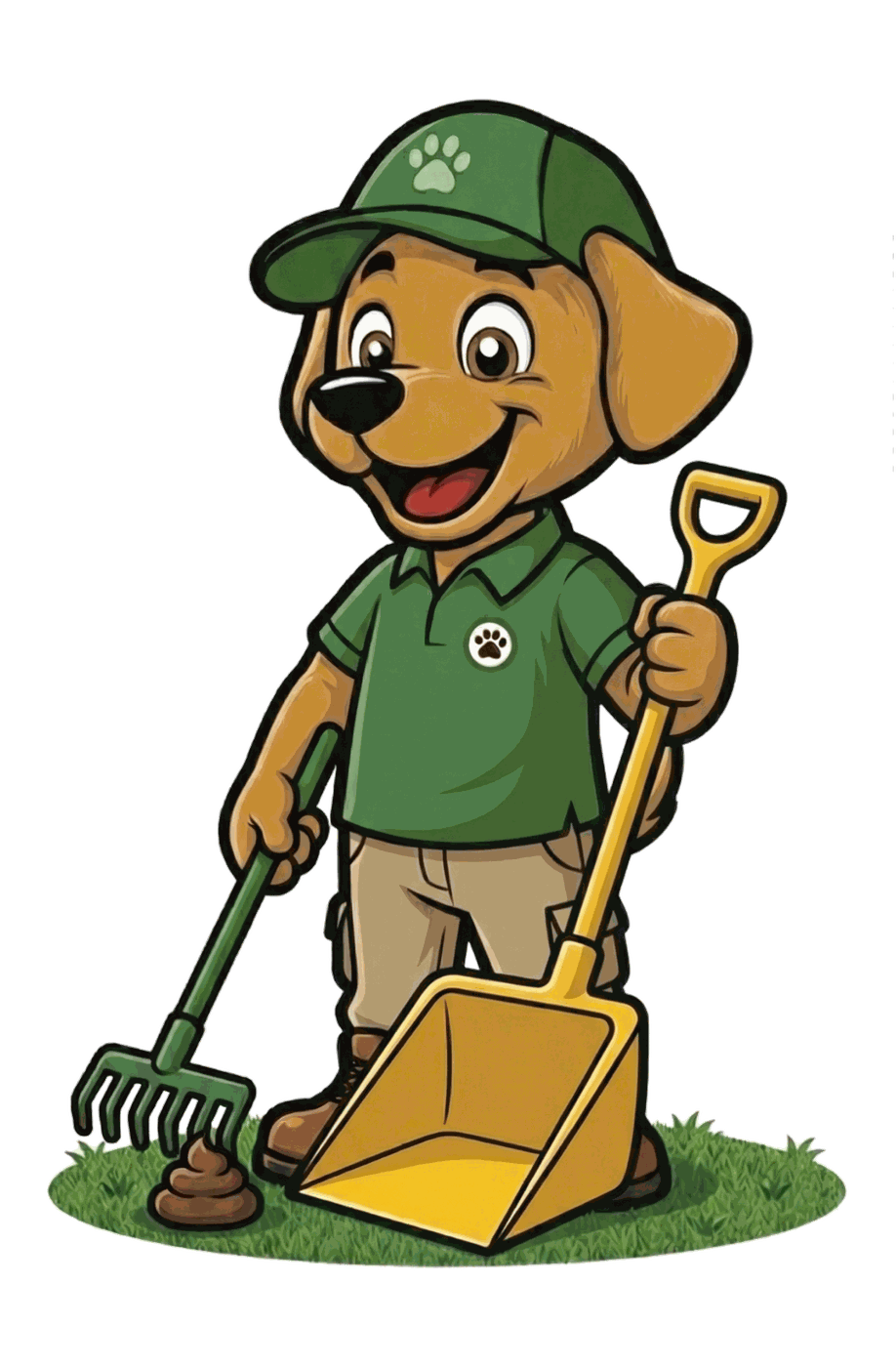 A Scoop Dogg dog with a shovel