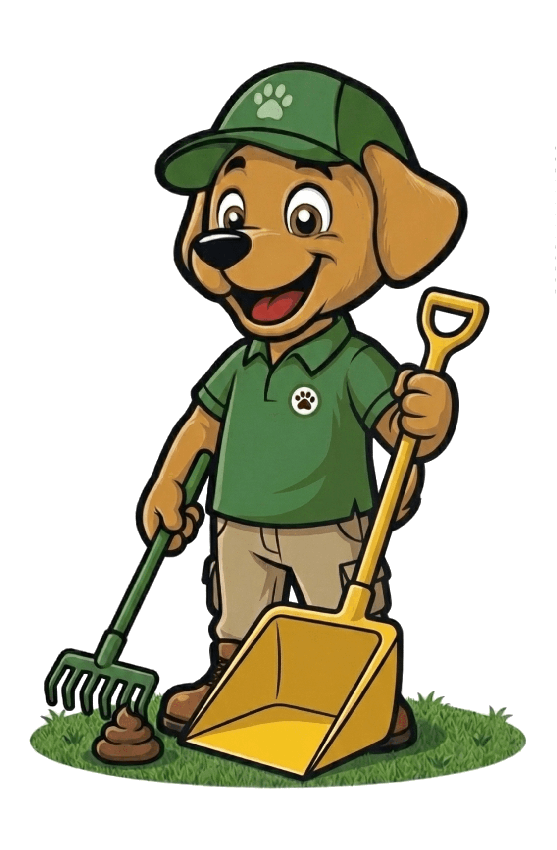 Two Scoop Dogg dogs holding scooping tools